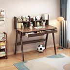 Bureau d'étude en bois pour enfants avec étagère et tiroirs