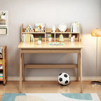 Bureau d'étude en bois pour enfants avec étagère et tiroirs