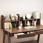 Bureau d'étude en bois pour enfants avec étagère et tiroirs