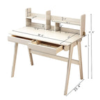 Bureau d'étude en bois pour enfants avec étagère et tiroirs