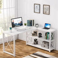 Bureau d'angle en L avec étagères de rangement