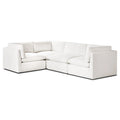 Canapé modulable Davos en L 4 places en coton blanc