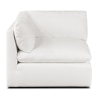 Canapé modulable Davos en L 4 places en coton blanc
