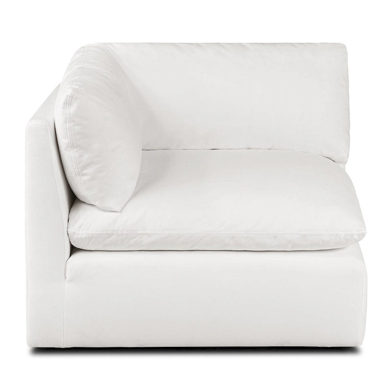 Canapé modulable Davos en L 4 places en coton blanc