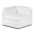 Canapé modulable Davos en L 4 places en coton blanc