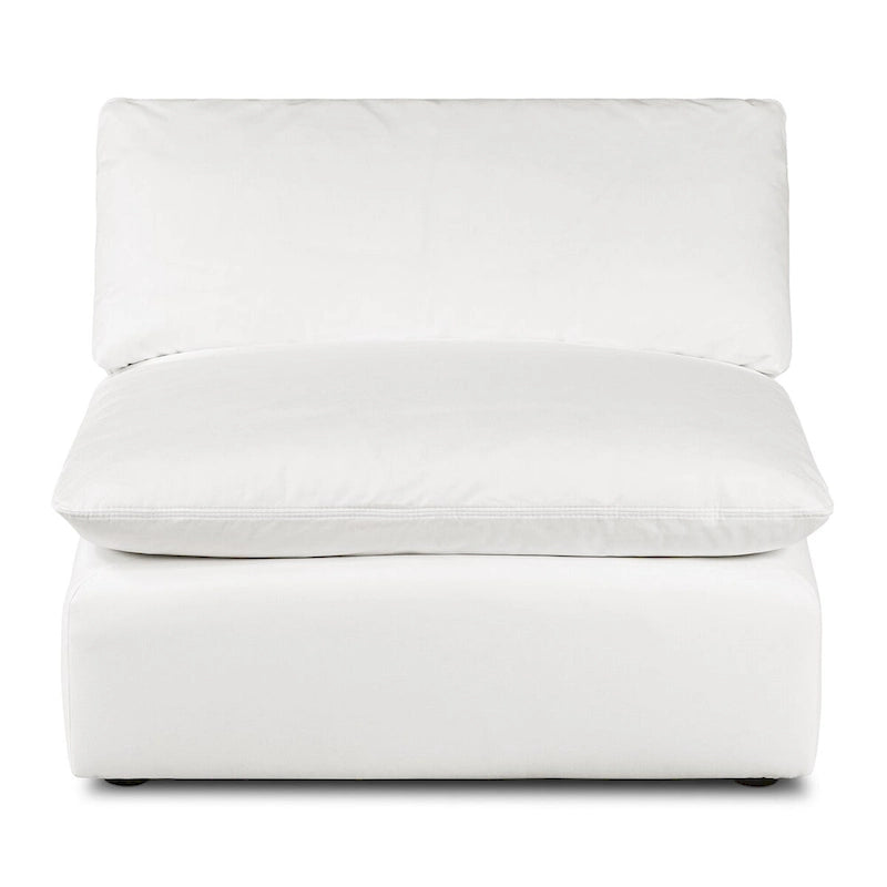 Canapé modulable Davos en L 4 places en coton blanc