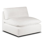 Canapé modulable Davos en L 4 places en coton blanc