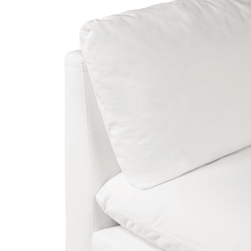 Canapé modulable Davos en L 4 places en coton blanc
