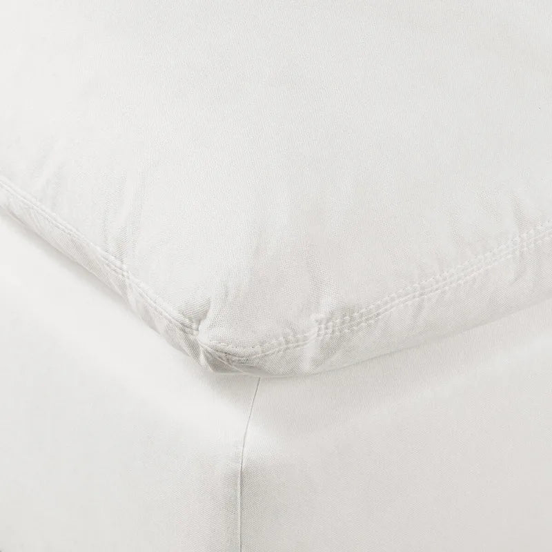Canapé modulable Davos en L 4 places en coton blanc