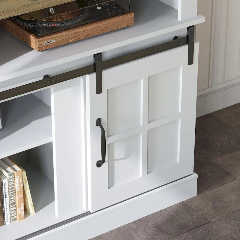 Meuble TV de 58 pouces avec armoire de rangement et étagères ouvertes