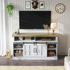 Meuble TV de 58 pouces avec armoire de rangement et étagères ouvertes