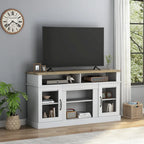 Meuble TV de 58 pouces avec armoire de rangement et étagères ouvertes