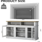 Meuble TV de 58 pouces avec armoire de rangement et étagères ouvertes