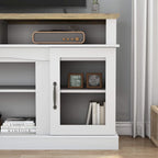 Meuble TV de 58 pouces avec armoire de rangement et étagères ouvertes