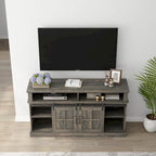 Meuble TV de 58 pouces avec armoire de rangement et étagères ouvertes