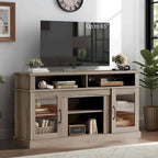 Meuble TV de 58 pouces avec armoire de rangement et étagères ouvertes