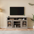 Meuble TV de 58 pouces avec armoire de rangement et étagères ouvertes