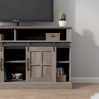 Meuble TV de 58 pouces avec armoire de rangement et étagères ouvertes