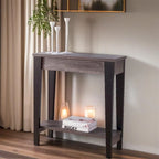 Console avec étagère inférieure et pieds coniques