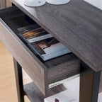Console avec étagère inférieure et pieds coniques