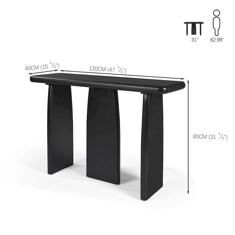 Console avec piètement triple