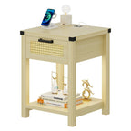 Table d'appoint avec lumière LED et station de recharge