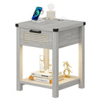 Table d'appoint avec lumière LED et station de recharge