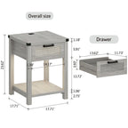 Table d'appoint avec lumière LED et station de recharge