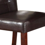 Chaise de comptoir rembourrée en cuir, marron, lot de 2