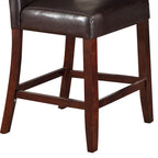 Chaise de comptoir rembourrée en cuir, marron, lot de 2