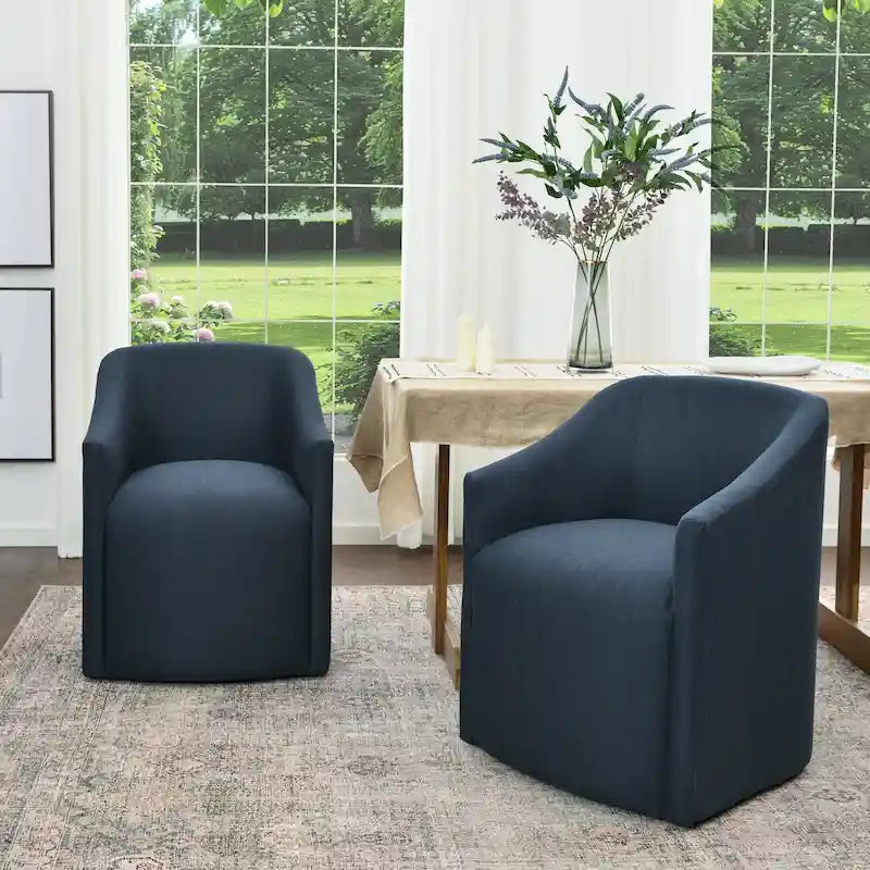 Fauteuil de salle à manger en tissu haute performance (lot de 2)