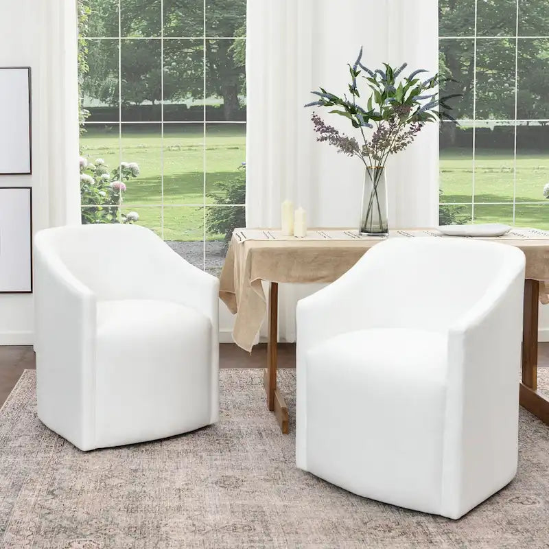 Fauteuil de salle à manger en tissu haute performance (lot de 2)