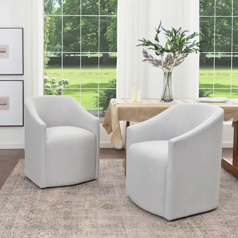Fauteuil de salle à manger en tissu haute performance (lot de 2)