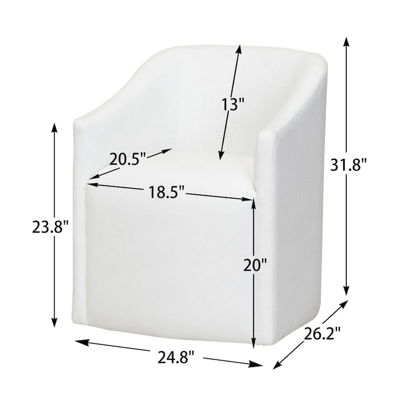 Fauteuil de salle à manger en tissu haute performance (lot de 2)