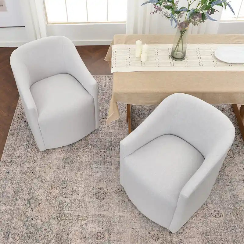 Fauteuil de salle à manger en tissu haute performance (lot de 2)