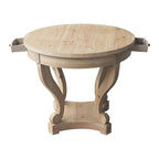 Table à manger ronde de style campagnard avec pieds incurvés