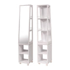 Meuble Miroir Rotatif avec Étagères et Base Roulante - 13L x 11 3/4P x 61 1/2H