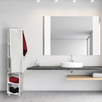 Meuble Miroir Rotatif avec Étagères et Base Roulante - 13L x 11 3/4P x 61 1/2H