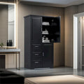 Armoire de rangement haute avec portes et tiroirs