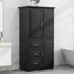 Armoire de rangement haute avec portes et tiroirs