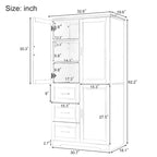 Armoire de rangement haute avec portes et tiroirs