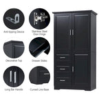 Armoire de rangement haute avec portes et tiroirs