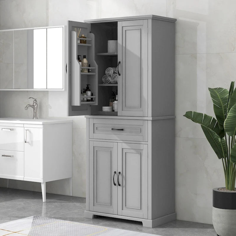 Meuble de rangement de salle de bain avec étagère réglable