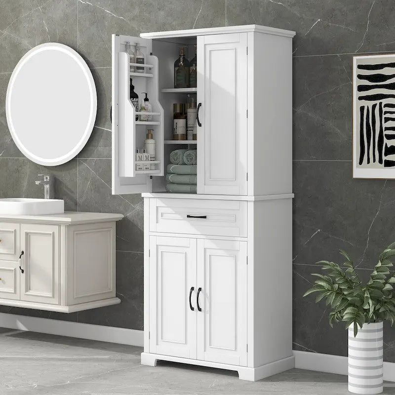 Meuble de rangement de salle de bain avec étagère réglable