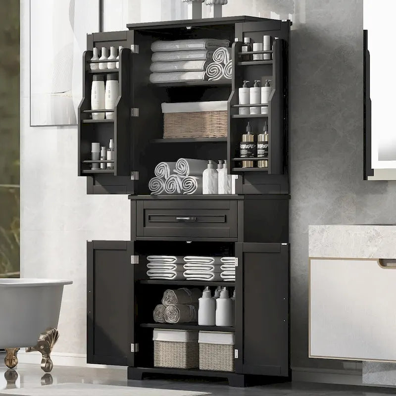 Meuble de rangement de salle de bain avec étagère réglable