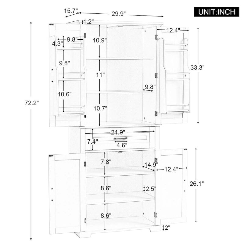 Meuble de rangement de salle de bain avec étagère réglable