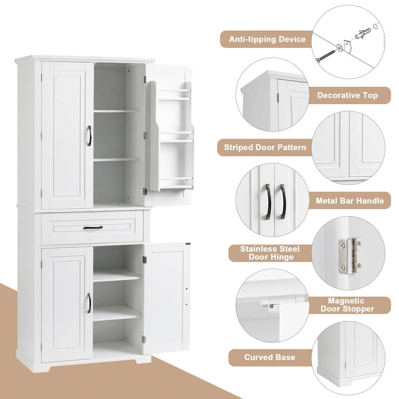 Meuble de rangement de salle de bain avec étagère réglable