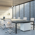 Chaise de bureau en maille avec accoudoirs fixes et hauteur réglable