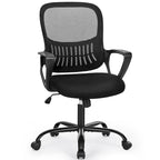 Chaise de bureau en maille avec accoudoirs fixes et hauteur réglable