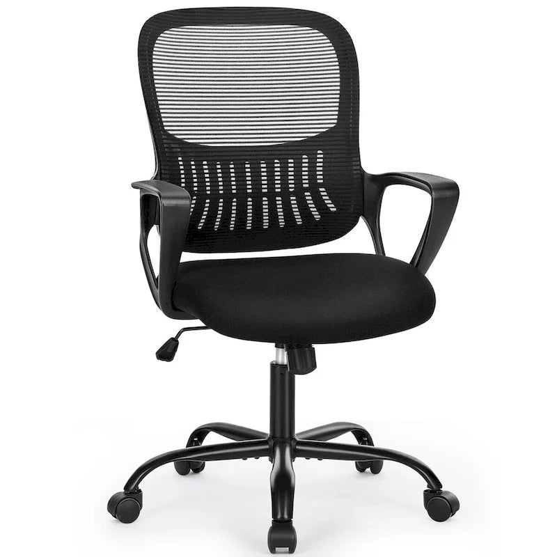 Chaise de bureau en maille avec accoudoirs fixes et hauteur réglable